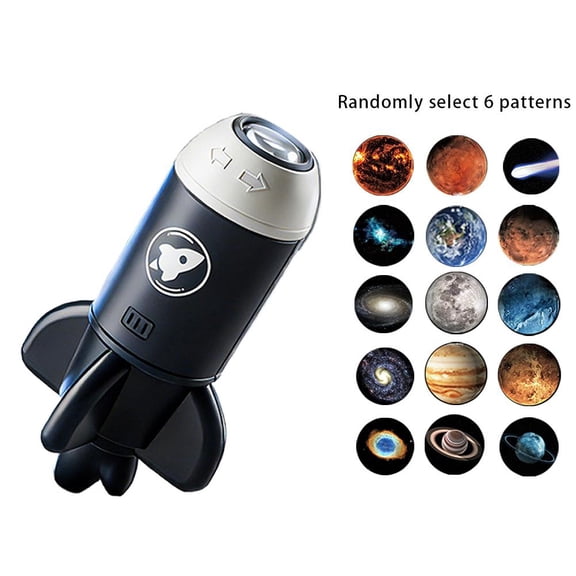 Star Projector Night Light, 360° Rotating Galaxy Ambiance Lamp, Manual Focus LED Ceiling Nebula Projector with 6 Random Pattern Slides