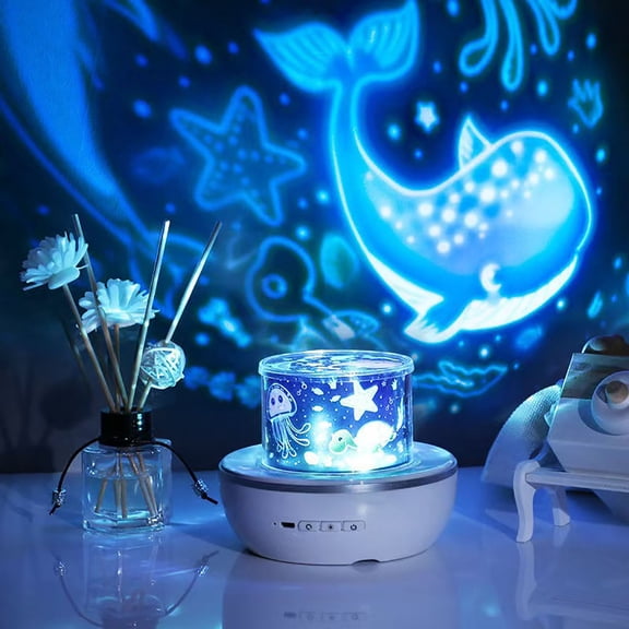 Star Projector Night Light, 360掳 Rotating LED Galaxy Lamp, USB Starry Sky Ocean Underwater Projection Light, Romantic Bedroom Ambient Decor Gift