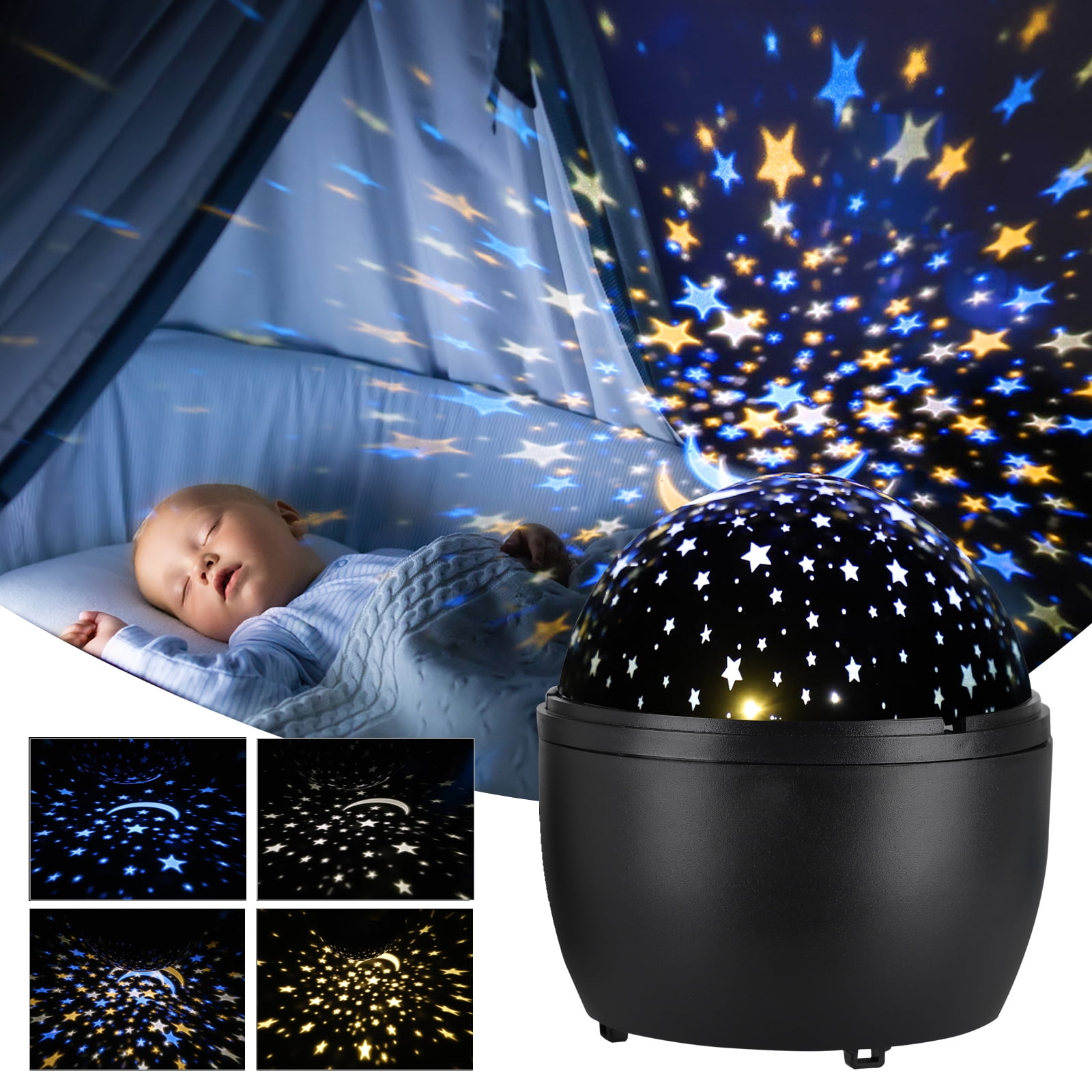 Star Projector Night Light, Baby Starry Ceiling Night Lights, 360