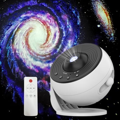 Star Projector Pro Night Light with Speaker,Planetarium Projector with Remote,13Film Disc & 15White Noise,Timer,360 Rotation Speed,Galaxy Projector for Bedroom,Home Theater,Meditation,Party