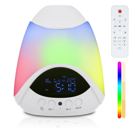 White Noise Sound Machine: 10-in-1 Sound Machine for Sleep with Alarm Clock, Night Light & Star Projector, Noise Machine with 16 Soothing Sounds, Timer, Remote Control, Temperature Monitor
