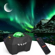 Star Projector with Bluetooth Speaker and Remote, Northern Lights Aurora Projector with Moon and Star