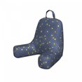 thumbnail image 1 of Star Reading Pillow Cover, Repetitive Cartoon Style Summertime Night Sky Moonlight Print, Unstuffed Printed Bed Rest Case from Soft Fabric, Small, Earth Yellow Night Blue, by Ambesonne, 1 of 4