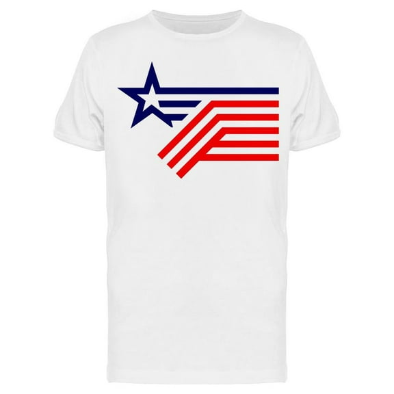 Star Red Bue Stripes T-Shirt Men -Image by Shutterstock, Male XX-Large