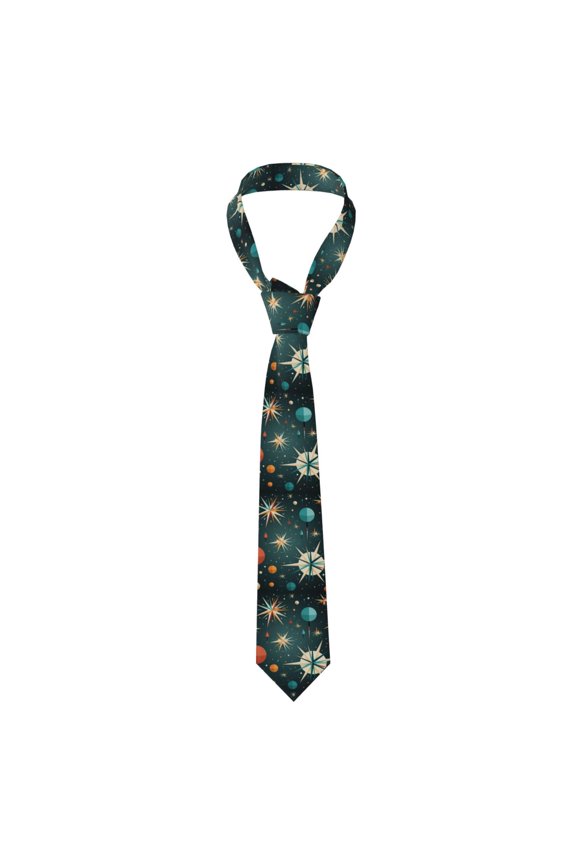 Star Retro Mid Century Atomic Starry Vintage Men's Formal Necktie Business Suit Accessory Ties for Weddings Banquets Office Gift