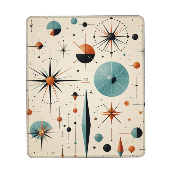 Star Retro Mid Century Vintage Atomic Art Gaming Mouse Pad 7 x 8.6 in Rectangle Computer Mousepad Mat Non-Slip Rubber Base for Office Laptop PC