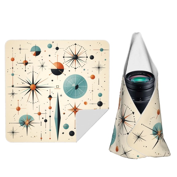 Star Retro Mid Century Vintage Atomic Art Magic Self-Adhesive Camera Wrap, Anti-Scratch & Dust-Proof Protective Equipment Cloth 10x10