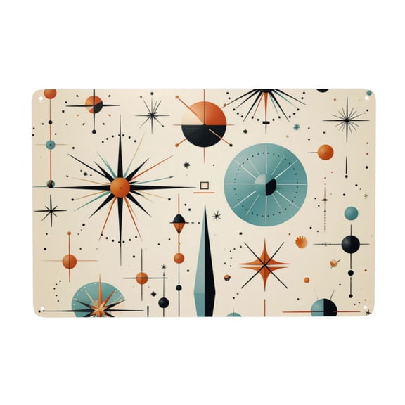 Star Retro Mid Century Vintage Atomic Art Metal Tin Sign Wall Decoration Home Garden Cafes Kitchen Art Decor 8x12 Inch