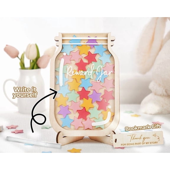Star Reward Jar, Magnetic Jar for Classroom, Teacher Reward Jar Gift, Smile Reward Jar, Back to School Gift, Class Reward Jar
