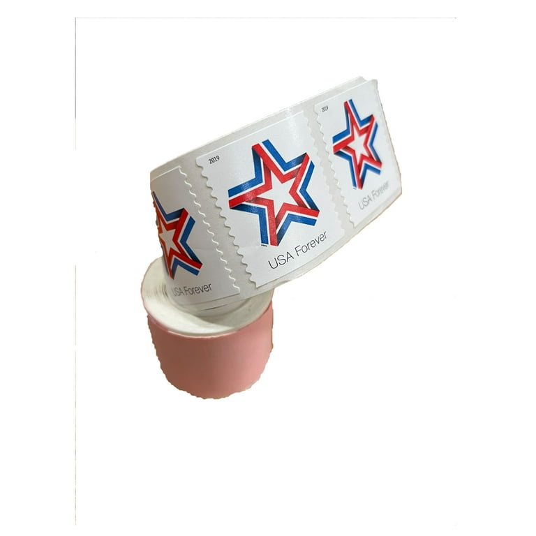 Star Ribbon Coil/roll of 100 USPS First Class Forever Postage Stamps  Patriotic Flag Wedding Celebration (100 Stamps)