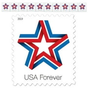 Star Ribbon Strip of 10 USPS First Class Forever Postage Stamps Patriotic Flag Wedding Celebration (10 Stamps)