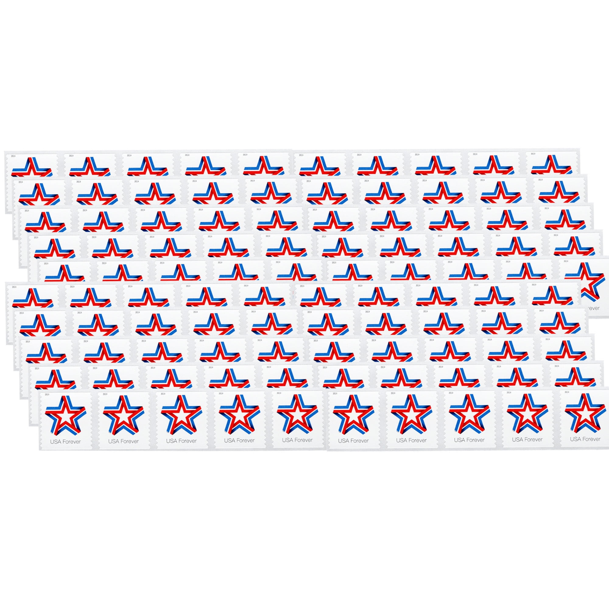 USPS USA Forever First Class Postage Stamps, U.S. Flag Design Coil, 100 Ct,  Patriotic Stamps