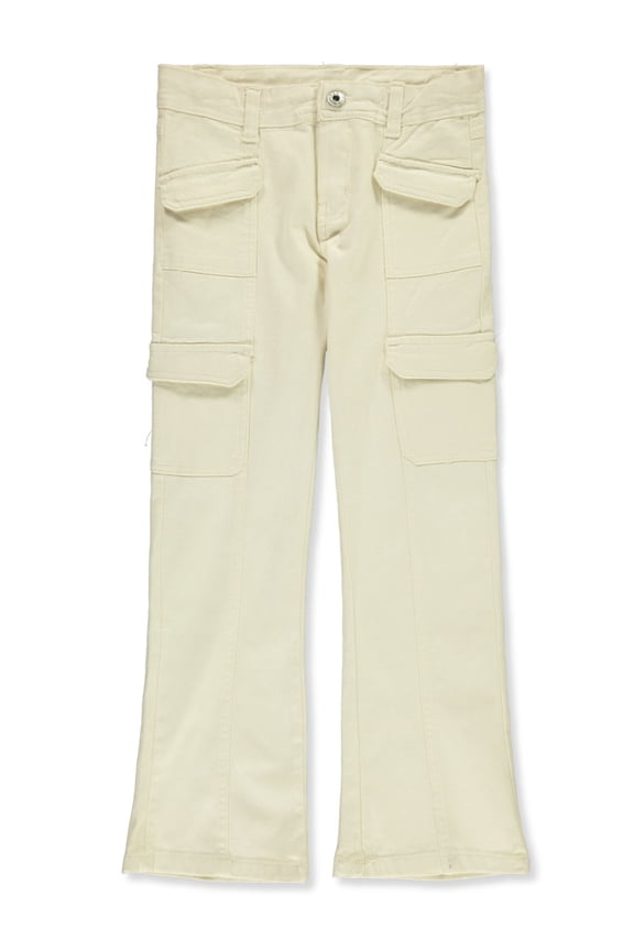 Girls' Cargo Pocket Twill Pants Color: yellow Size: 7