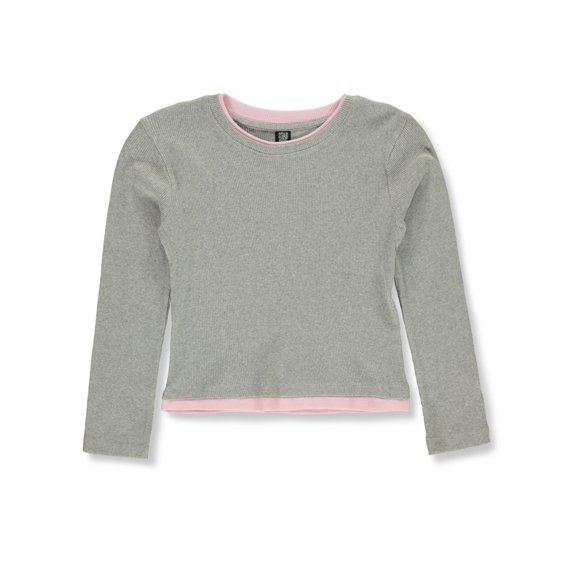 Star Ride Girls' DoubleStitch Sweatshirt Top Color: light gray Size: 14 - 16