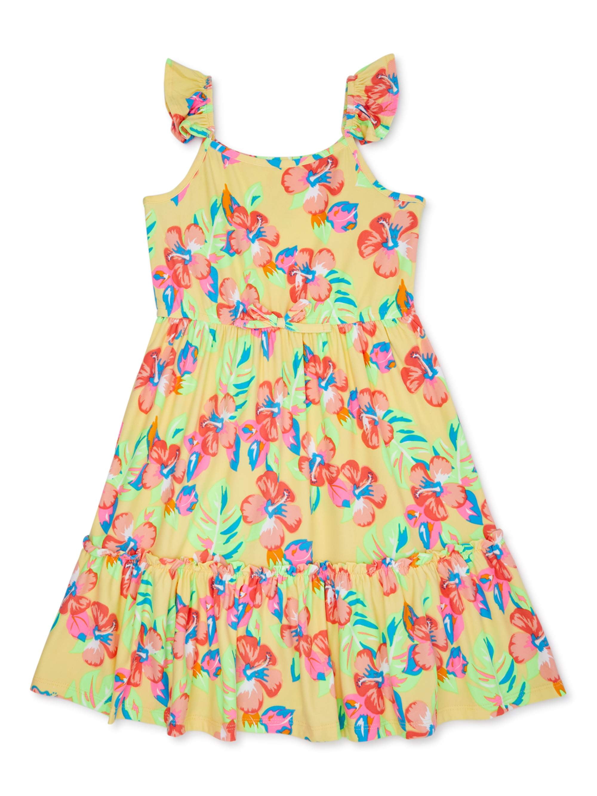 Star Ride Girls Flutter Sleeve Floral Maxi Dress, Sizes 4-16 - Walmart.com