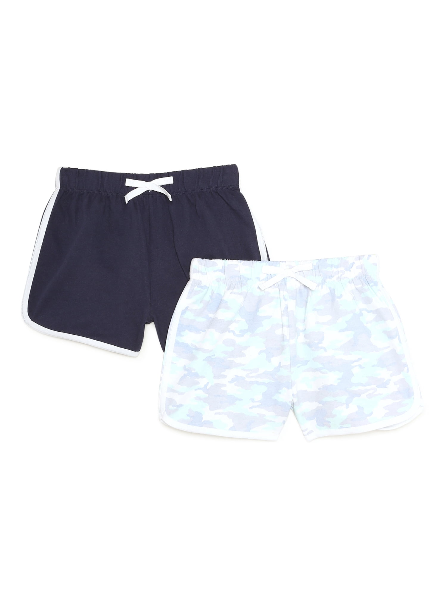 Star Ride Girls’ Printed and Solid Dolphin Shorts, 2-Pack, Sizes 4-16