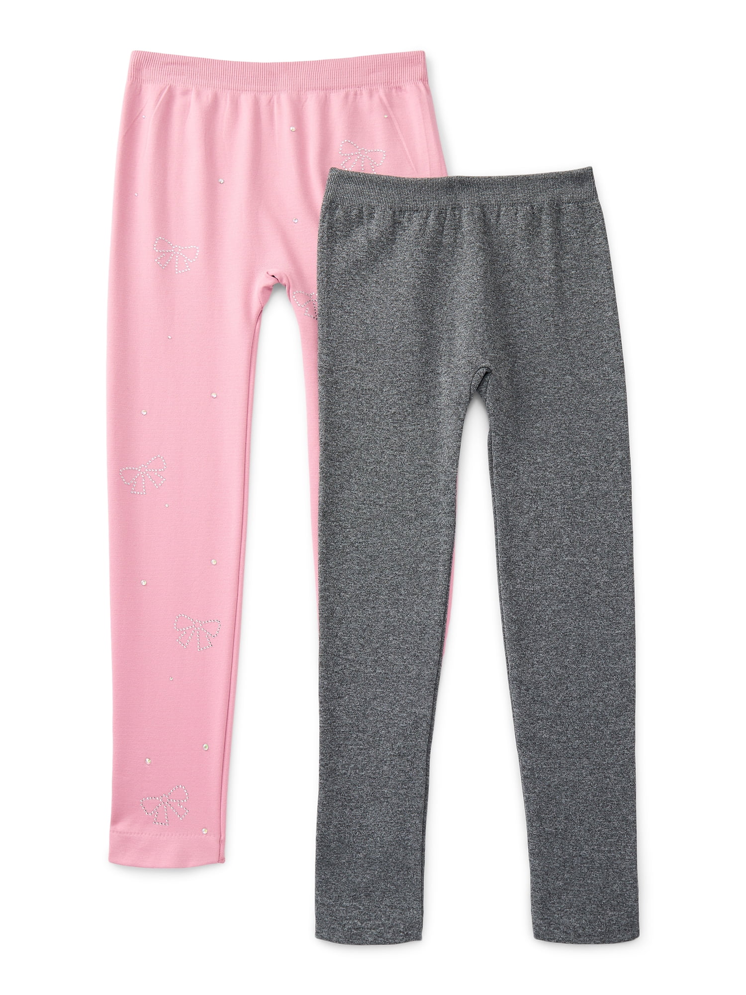 Star Ride Girls Seamless Fleece Lined Leggings, 2-Pack, Sizes 4-16