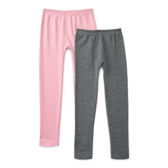 Star Ride Girls Seamless Fleece Lined Leggings, 2-Pack, Sizes 4-16