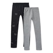 Star Ride Girls Seamless Fleece Lined Leggings, 2-Pack, Sizes 4-16