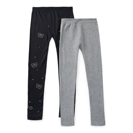 Star Ride Girls Seamless Fleece Lined Leggings, 2-Pack, Sizes 4-16