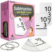 Star Right Education Subtraction Flash Cards, 0-12 (All Facts, 169 Cards) With 2 Rings