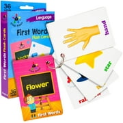 Star Right First Words Flash Cards with Realistic Art, 36 Cards, with 1 Ring, for Ages Pre-K & K