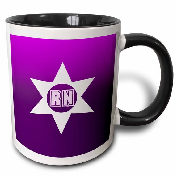 3drose, Star Rn, 15oz Two-tone Black Mug