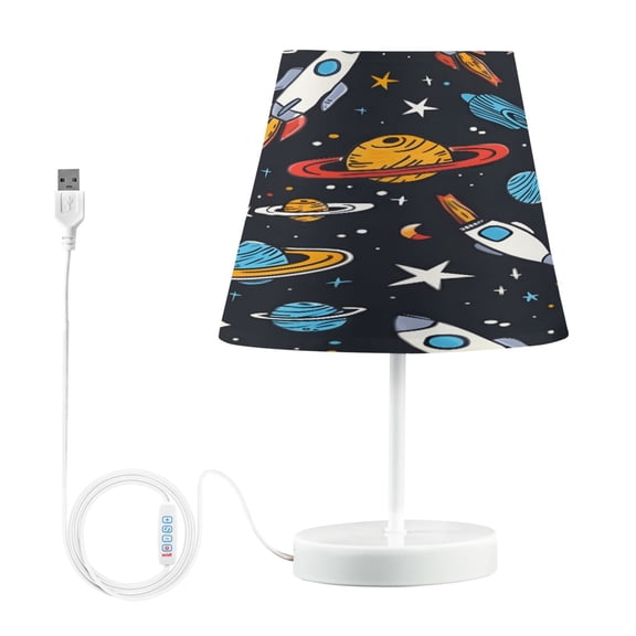 Star Rocket Planet Desk Lamp LED Table Nightstand Lamps with 3 Color Temperatures for Home Bedroom Living Room Decor 8x12