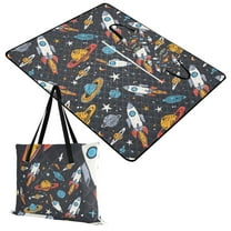 Star Rocket Planet Extra Large Picnic Beach Blanket Waterproof Sand Proof Portable Outdoor Mat 60x80
