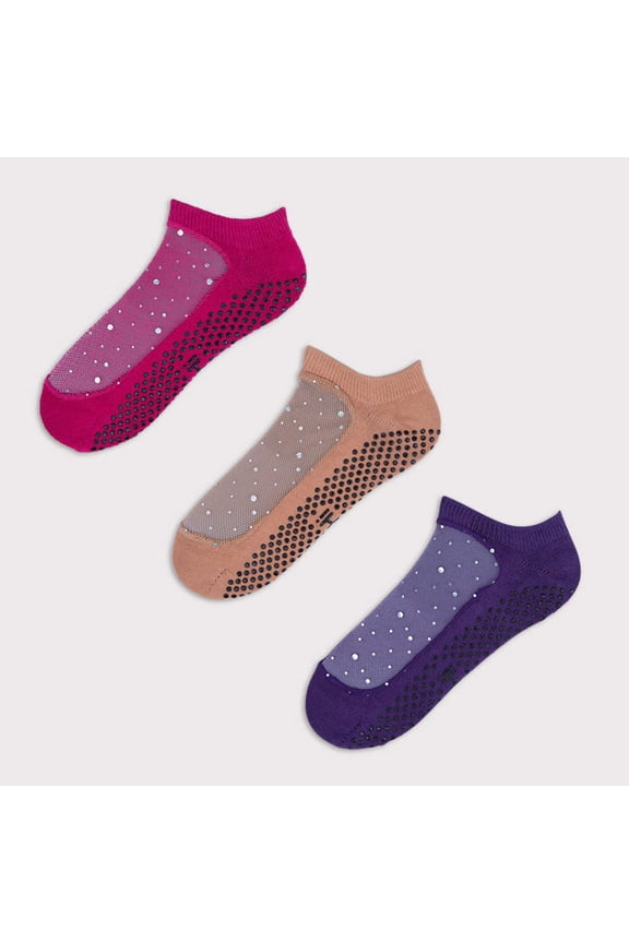 Star Romance Grip Sock Pack - 3 Pack Women's SHASHI Grip Socks Small / Medium for Pilates, Barre, Yoga