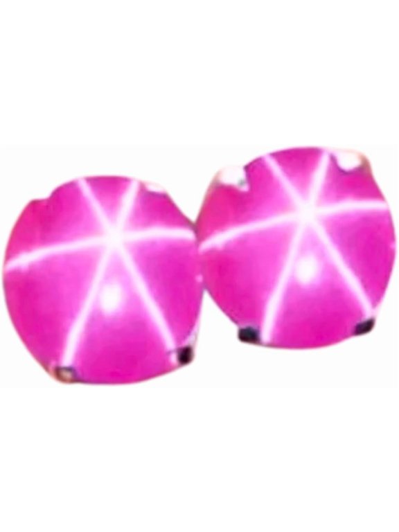 Star Ruby Earrings with 925 Sterling Silver Elegant Ruby Studs for Women, Perfect Natural Gemstone Jewelry, Gift for Her Black Vermeil