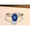 thumbnail image 1 of Star Sapphire Ring Sterling Silver 925 Blue Star Sapphire Ring Silver Lindy Star Ring, 1 of 2