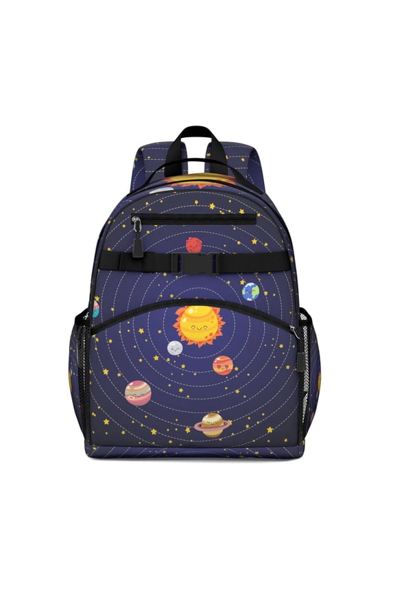 Star School Backpack Adjustable Padded Straps Chest Strap Water-Resistant Bookbag For Elementary Students
