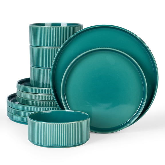 Famiware Star Series 12 Pieces Dinnerware Set, Verdure