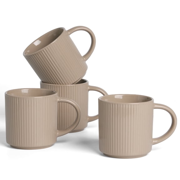 Famiware Star Series 4 Pieces Mug Set, Cinnamon Brown