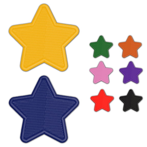 Star Shape Excellent Applique Embroidered Iron-On Patch - 2.5 Inch Small - Green