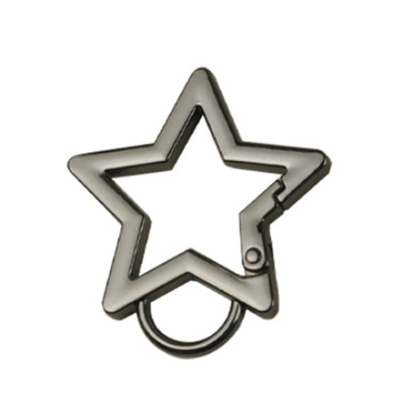 Star Shape Keychain Clip Small Carabiner,Stainless Steel Quick Release Auto Locking D-Shape Spring