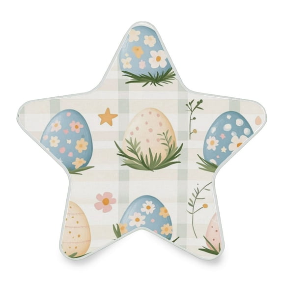 Star Shape LED Night Light Bedrooms Lighting Sensor Light Bedside Wall Plug-in Lamp for Bedroom Hallway and More Adorable Easter Eggs Pattern