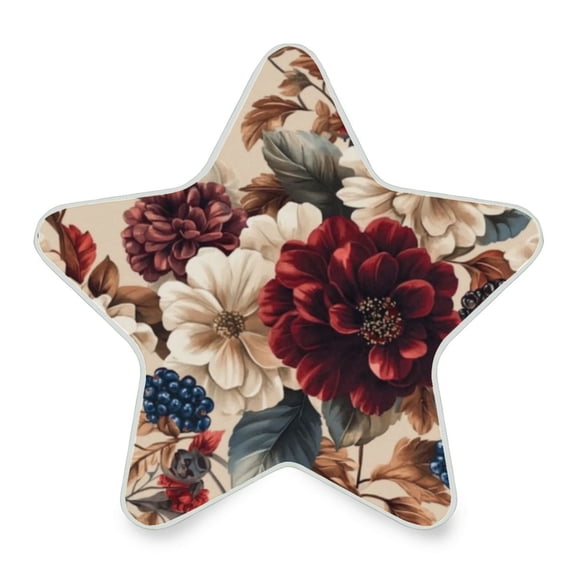 Star Shape LED Night Light Bedrooms Lighting Sensor Light Bedside Wall Plug-in Lamp for Bedroom Hallway and More Burgundy Hydrangeas