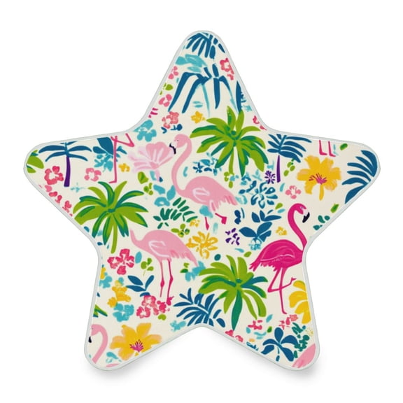 Star Shape LED Night Light Bedrooms Lighting Sensor Light Bedside Wall Plug-in Lamp for Bedroom Hallway and More Colorful Flamingo Pattern