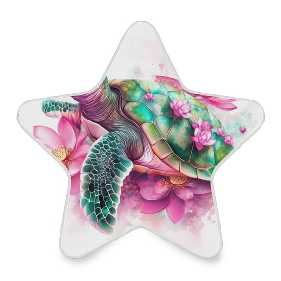 Star Shape LED Night Light Bedrooms Lighting Sensor Light Bedside Wall Plug-in Lamp for Bedroom Hallway and More Cute Cartoon Sea Turtle