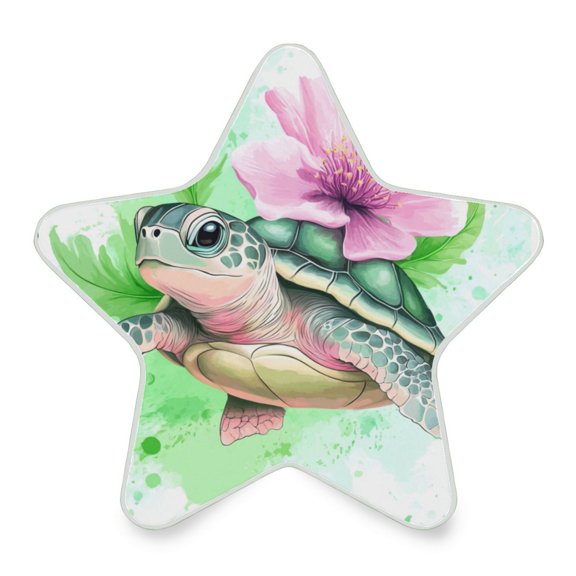 Star Shape LED Night Light Bedrooms Lighting Sensor Light Bedside Wall Plug-in Lamp for Bedroom Hallway and More Cute Turtle