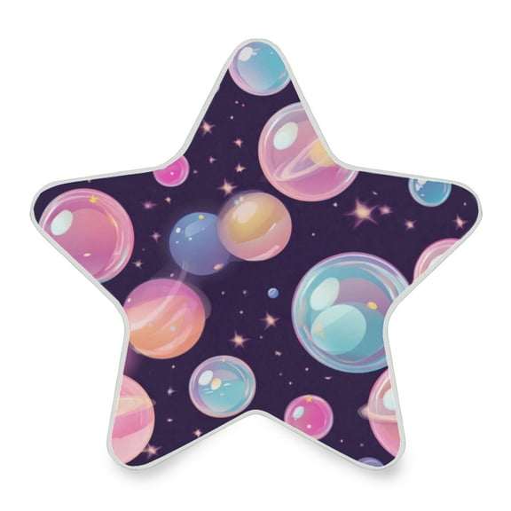 Star Shape LED Night Light Bedrooms Lighting Sensor Light Bedside Wall Plug-in Lamp for Bedroom Hallway and More Floating Bubbles Pattern