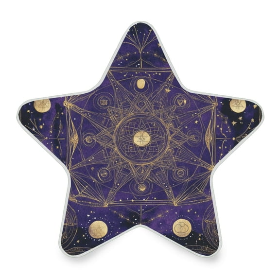 Star Shape LED Night Light Bedrooms Lighting Sensor Light Bedside Wall Plug-in Lamp for Bedroom Hallway and More Gold Celestial Pattern