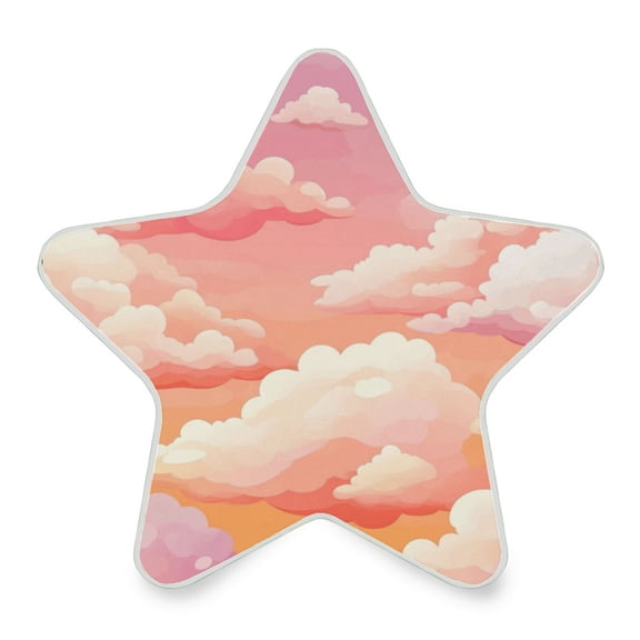 Star Shape LED Night Light Bedrooms Lighting Sensor Light Bedside Wall Plug-in Lamp for Bedroom Hallway and More Orange Sky with Clouds