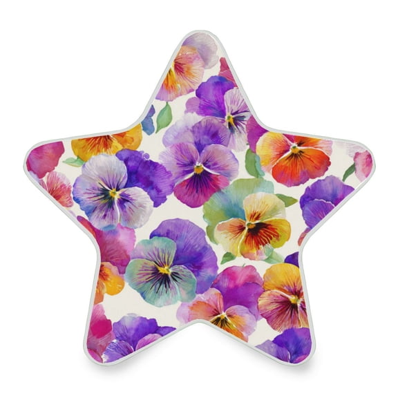 Star Shape LED Night Light Bedrooms Lighting Sensor Light Bedside Wall Plug-in Lamp for Bedroom Hallway and More Pansy Pattern