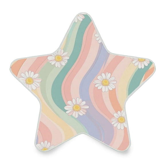 Star Shape LED Night Light Bedrooms Lighting Sensor Light Bedside Wall Plug-in Lamp for Bedroom Hallway and More Pastel Rainbow Colors Pattern