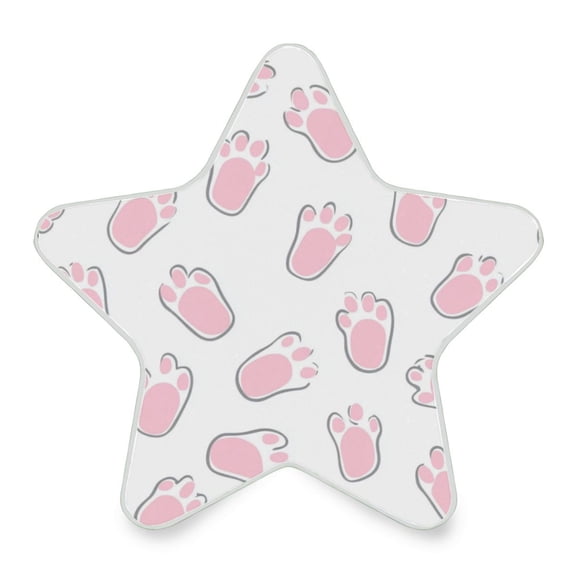 Star Shape LED Night Light Bedrooms Lighting Sensor Light Bedside Wall Plug-in Lamp for Bedroom Hallway and More Pink Bunny Footprints