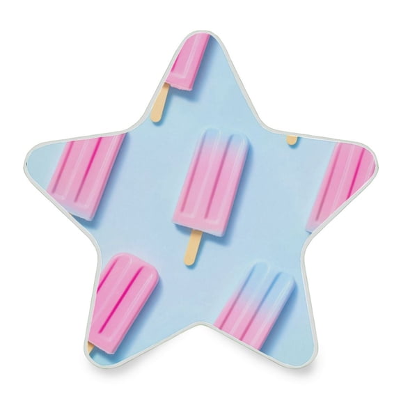 Star Shape LED Night Light Bedrooms Lighting Sensor Light Bedside Wall Plug-in Lamp for Bedroom Hallway and More Pink Popsicle Pattern