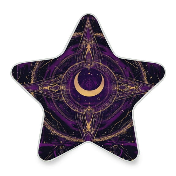 Star Shape LED Night Light Bedrooms Lighting Sensor Light Bedside Wall Plug-in Lamp for Bedroom Hallway and More Purple Mystical Pattern